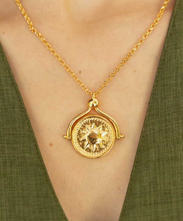 CADENA GIRATORIA SOL & LUNA GOLD